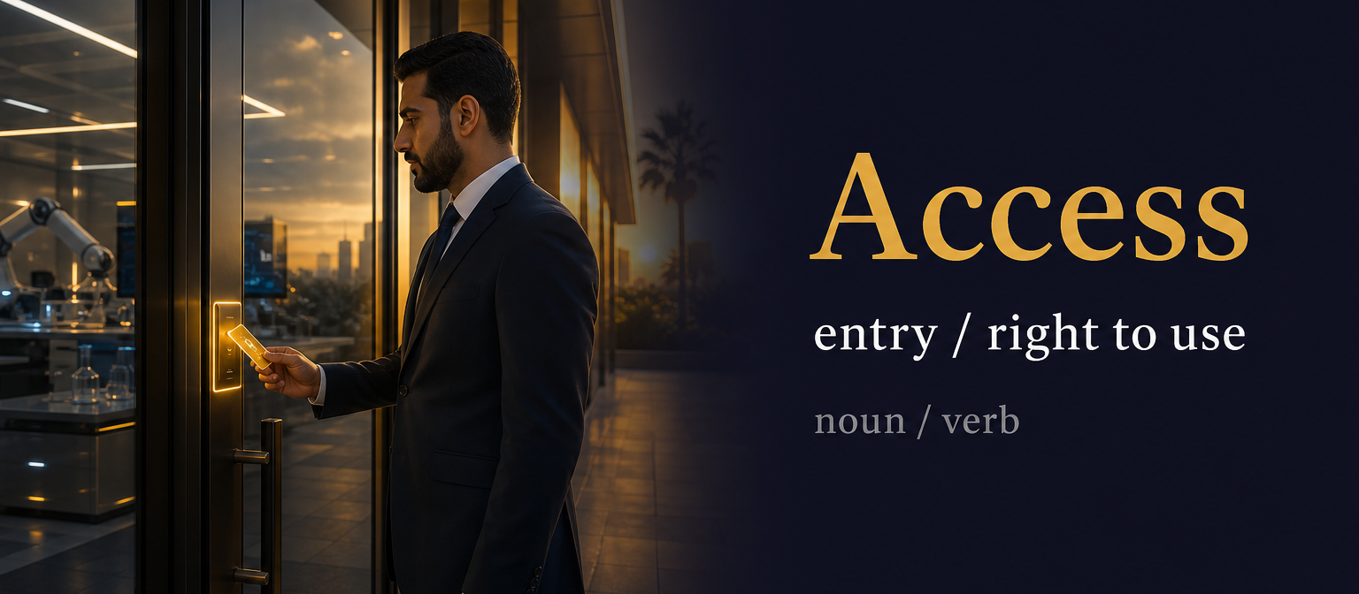 صورة توضيحية لمعنى كلمة Access (وصول أو دخول)