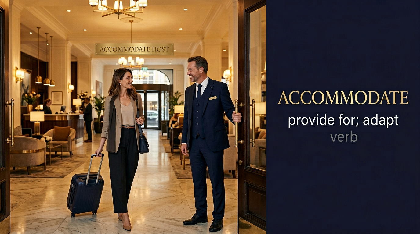 صورة توضيحية لمعنى كلمة Accommodate (يستوعب / يُلائم)