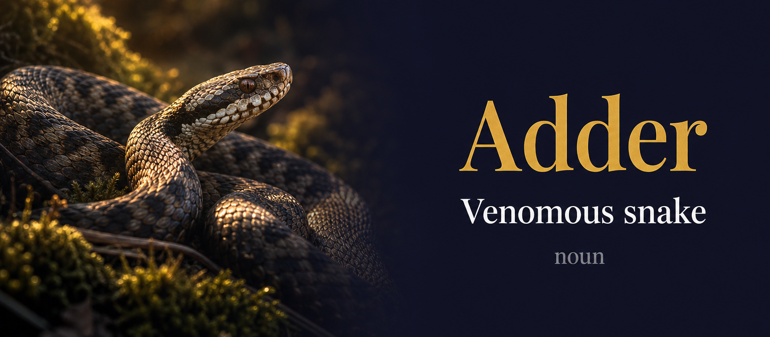 Adder (أفعى) — illustrated meaning of the English word Adder on GL Dictionary