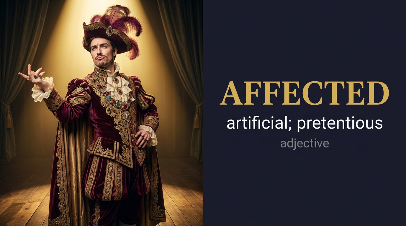 صورة توضيحية لمعنى كلمة Affected (متأثر / متكلف)