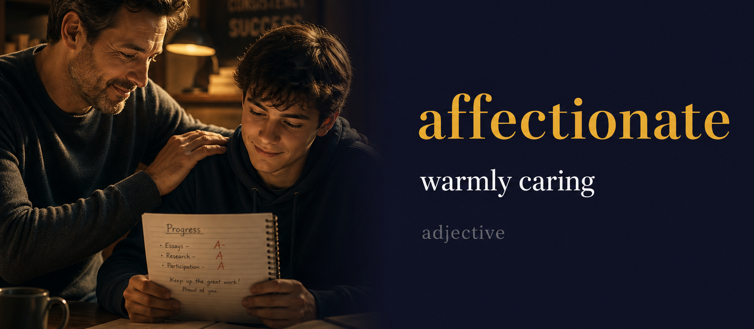صورة توضيحية لمعنى كلمة Affectionate (حنون أو ودود)