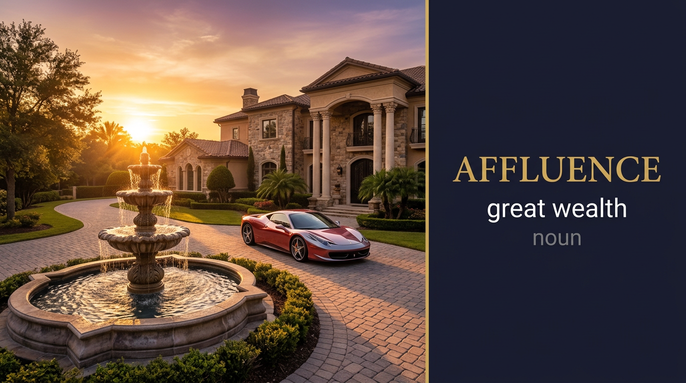 صورة توضيحية لمعنى كلمة Affluence (ثراء / رخاء)