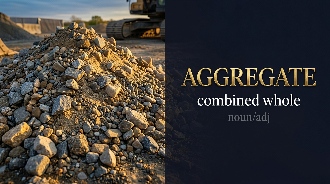 Aggregate (إجمالي / يجمع) — illustrated meaning of the English word Aggregate on GL Dictionary