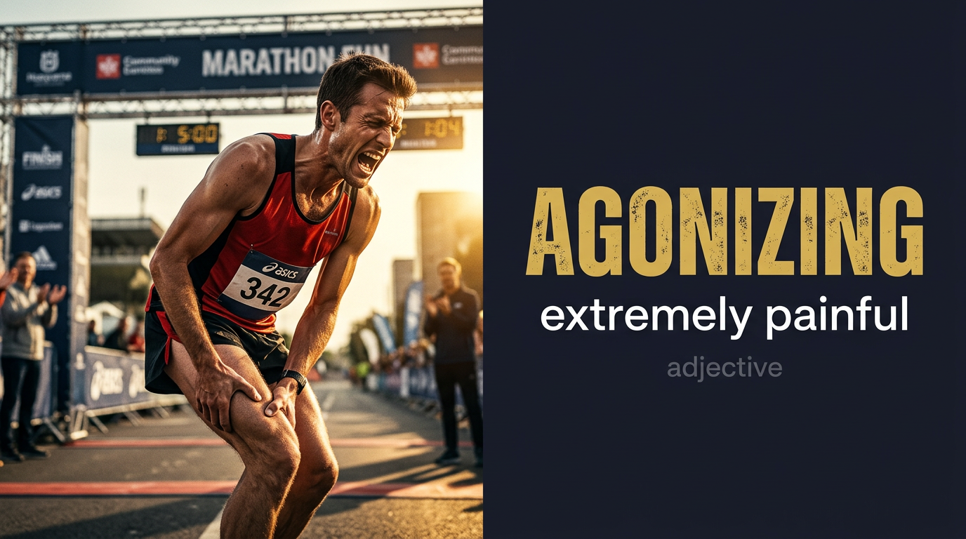صورة توضيحية لمعنى كلمة Agonizing (مؤلم للغاية)