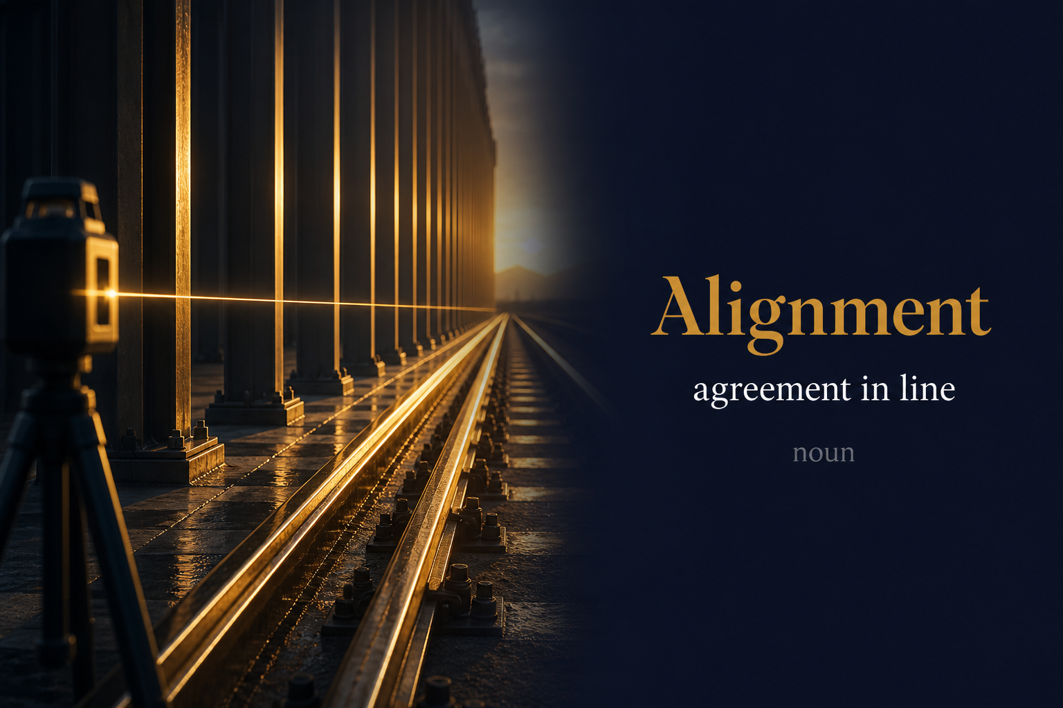 Alignment (المواءمة والاصطفاف) — illustrated meaning of the English word Alignment on GL Dictionary