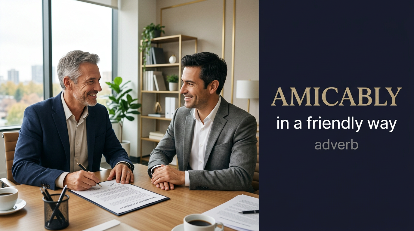 صورة توضيحية لمعنى كلمة Amicably (بطريقة ودية ومُتفاهمة)