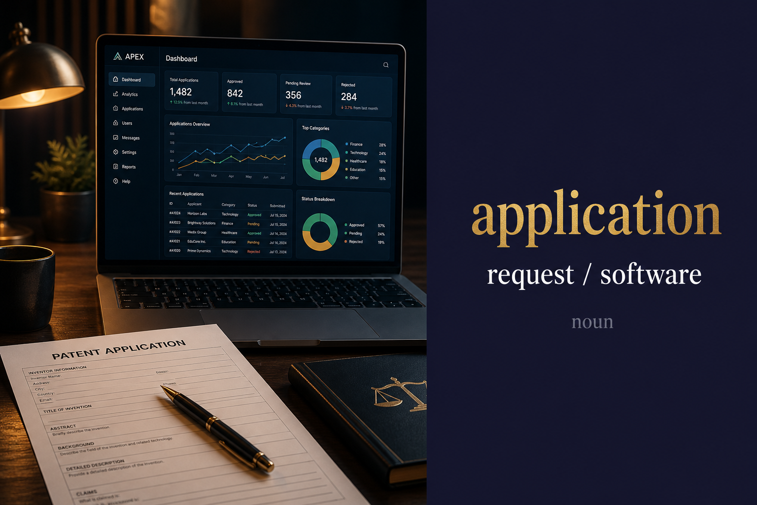 صورة توضيحية لمعنى كلمة Application (تطبيق أو طلب رسمي)