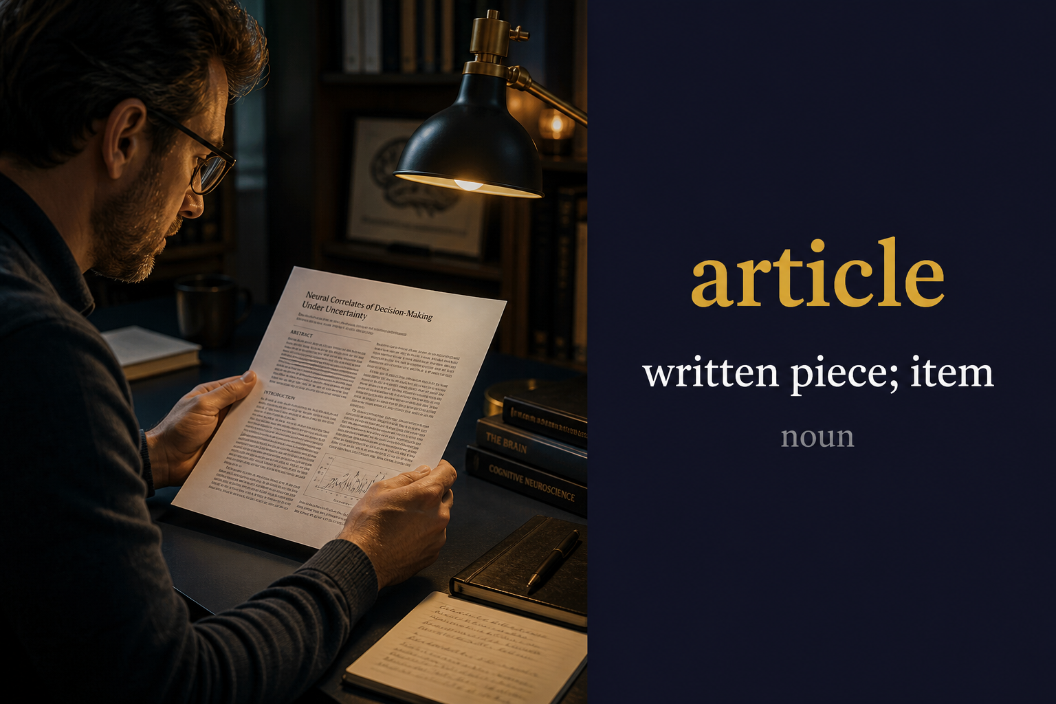 صورة توضيحية لمعنى كلمة Article (مقال / بند)