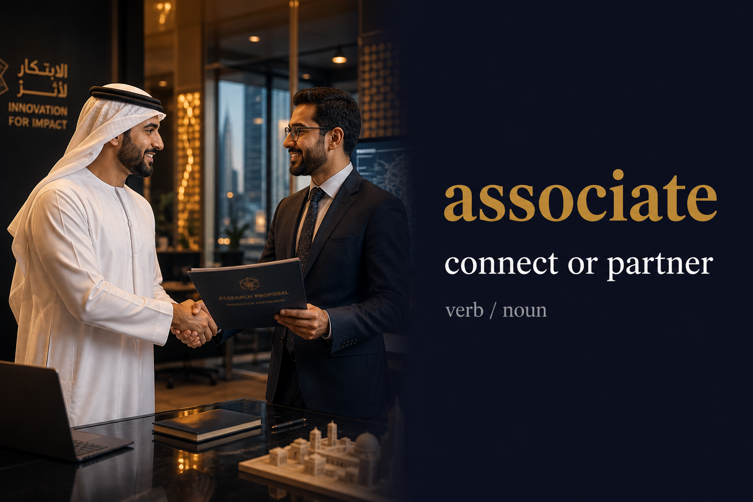 صورة توضيحية لمعنى كلمة Associate (يربط / زميل)
