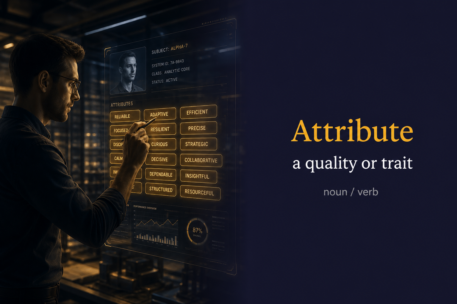 Attribute (صفة أو خاصية) — illustrated meaning of the English word Attribute on GL Dictionary