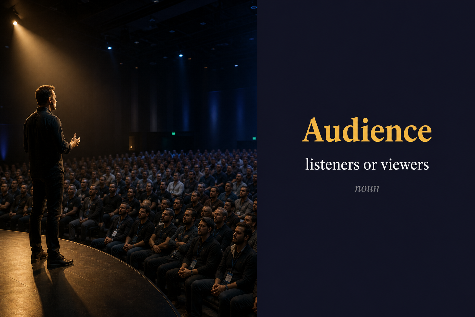 صورة توضيحية لمعنى كلمة Audience (جمهور أو مستمعون)