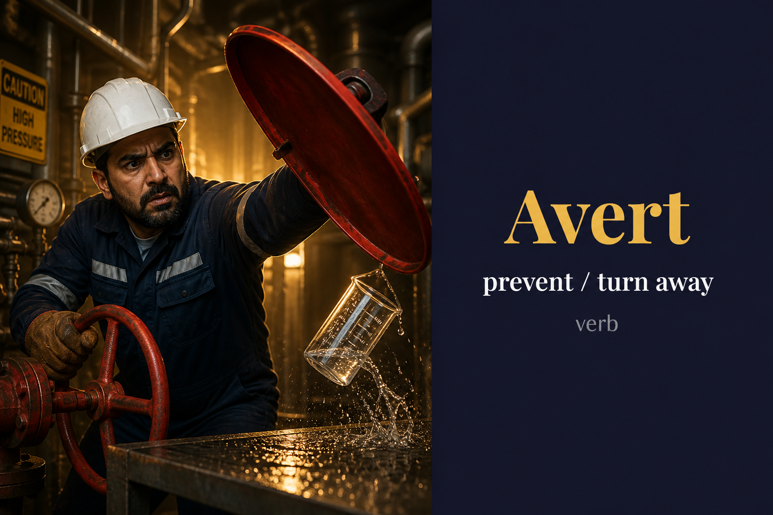 صورة توضيحية لمعنى كلمة Avert (يتفادى أو يمنع)