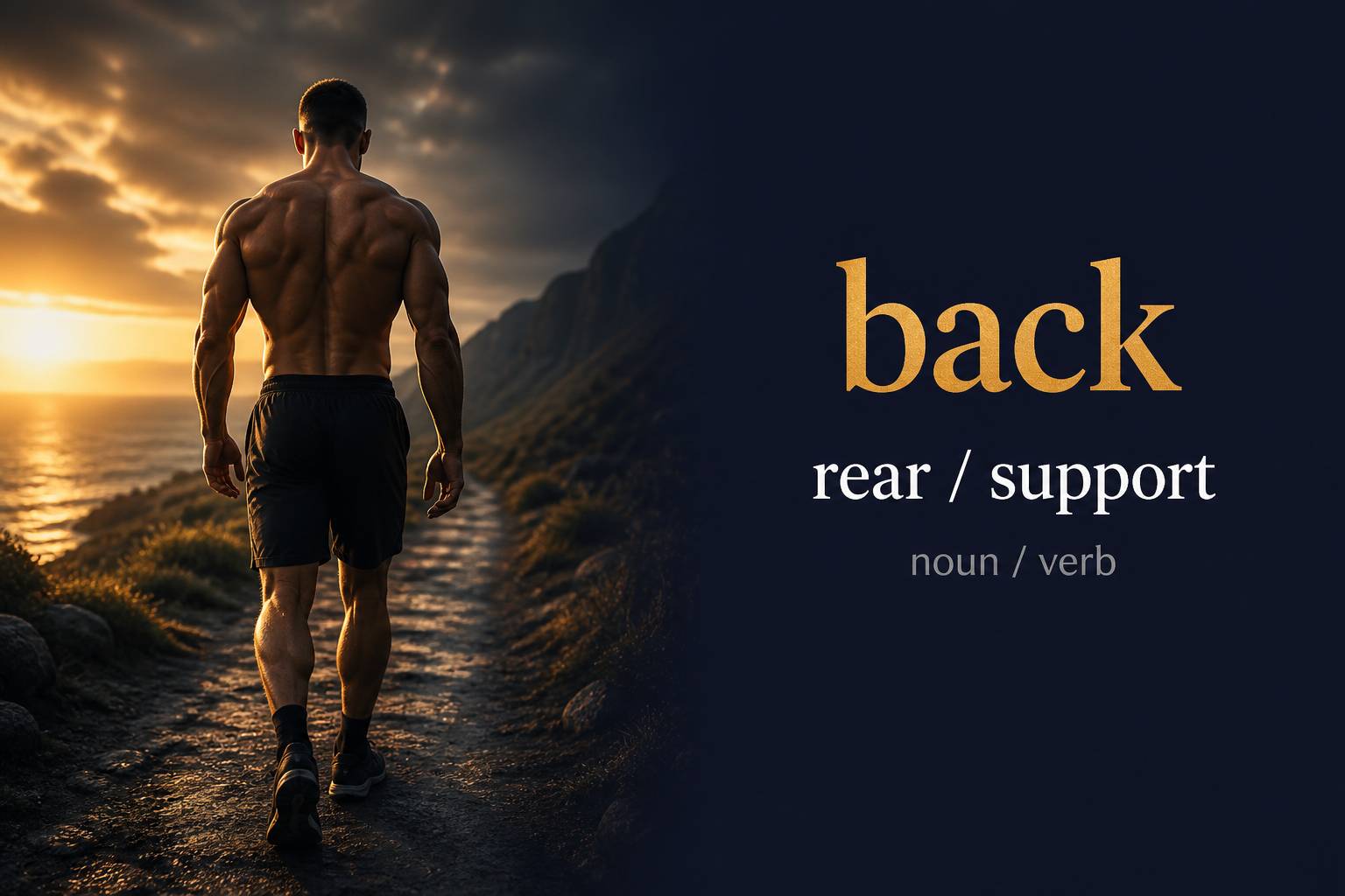 صورة توضيحية لمعنى كلمة Back (ظهر؛ دعم؛ عودة)