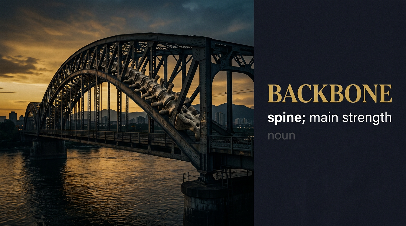 Backbone (العمود الفقري البنيوي) — illustrated meaning of the English word Backbone on GL Dictionary