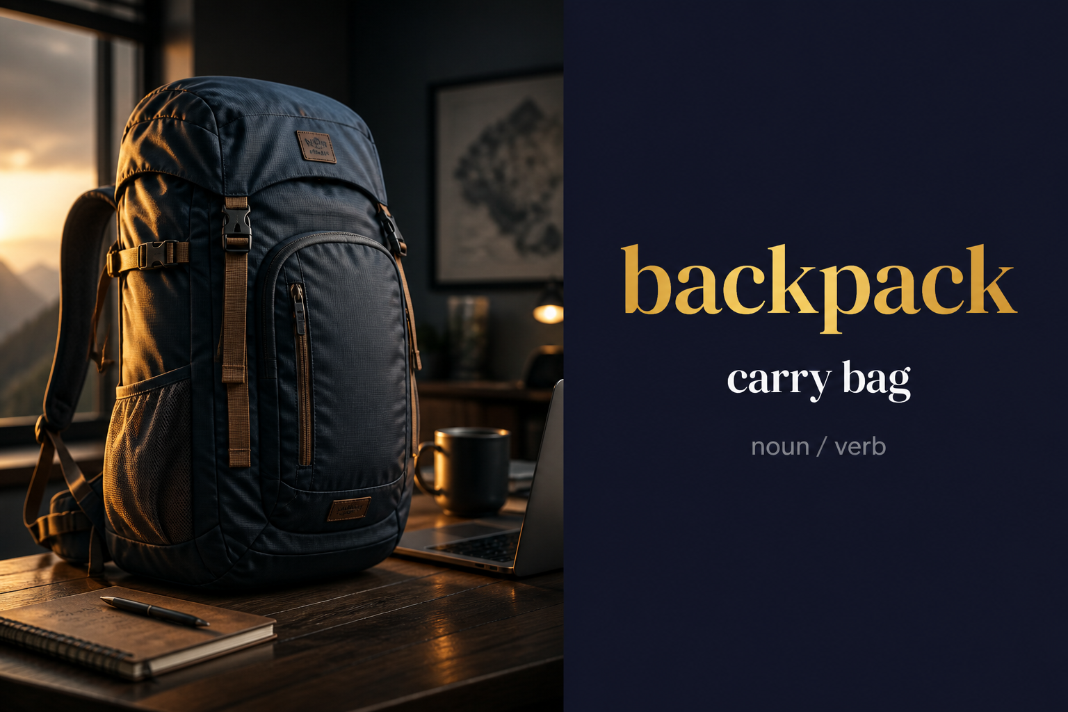 صورة توضيحية لمعنى كلمة Backpack (حقيبة ظهر)