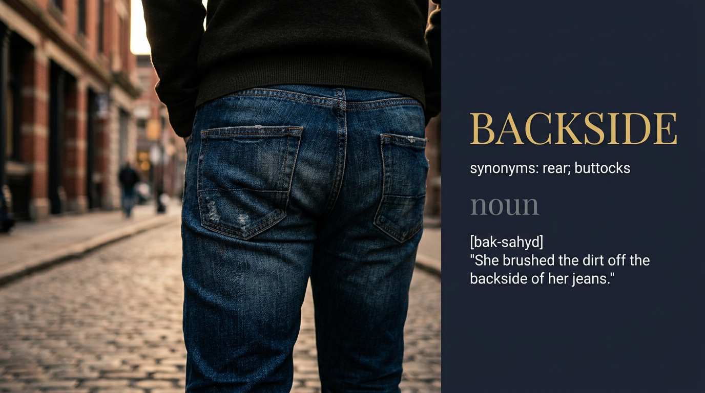 Backside (الجزء الخلفي) — illustrated meaning of the English word Backside on GL Dictionary