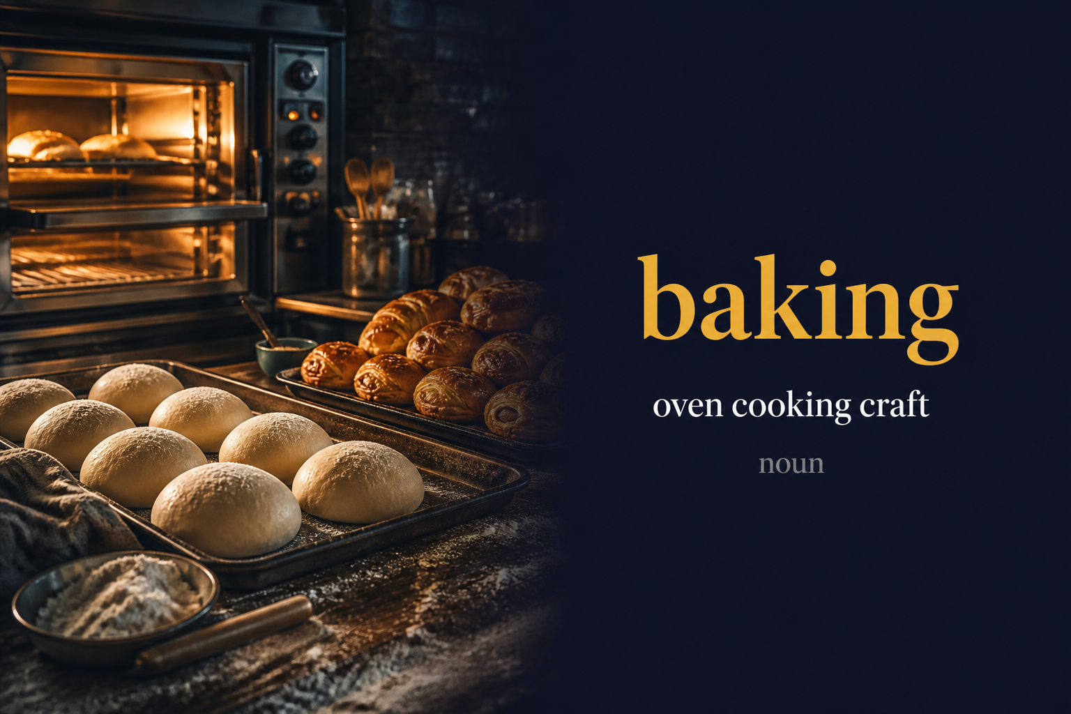 صورة توضيحية لمعنى كلمة Baking (الخَبز / عملية الخَبز)