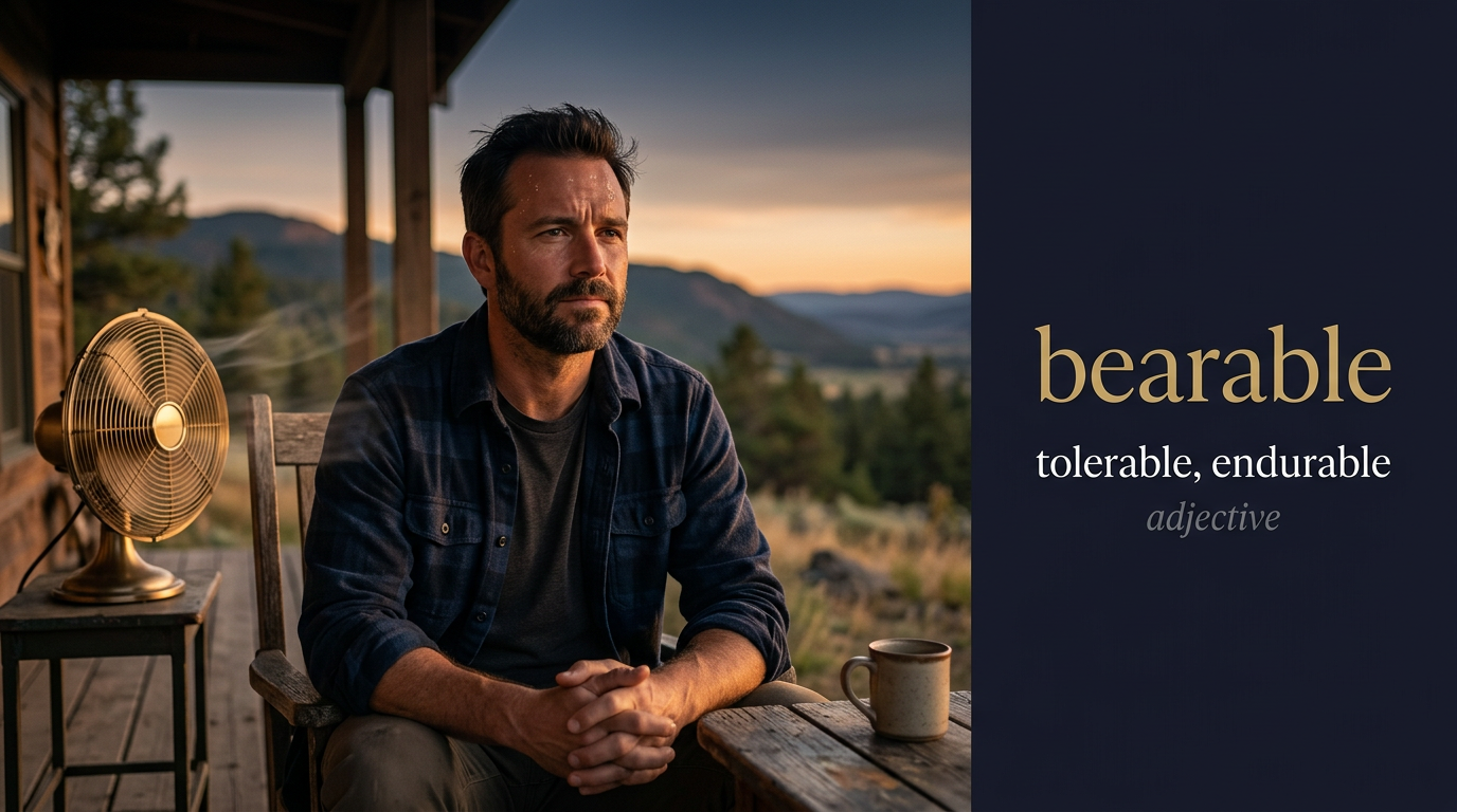 صورة توضيحية لمعنى كلمة Bearable (محتمل يمكن تحمله)