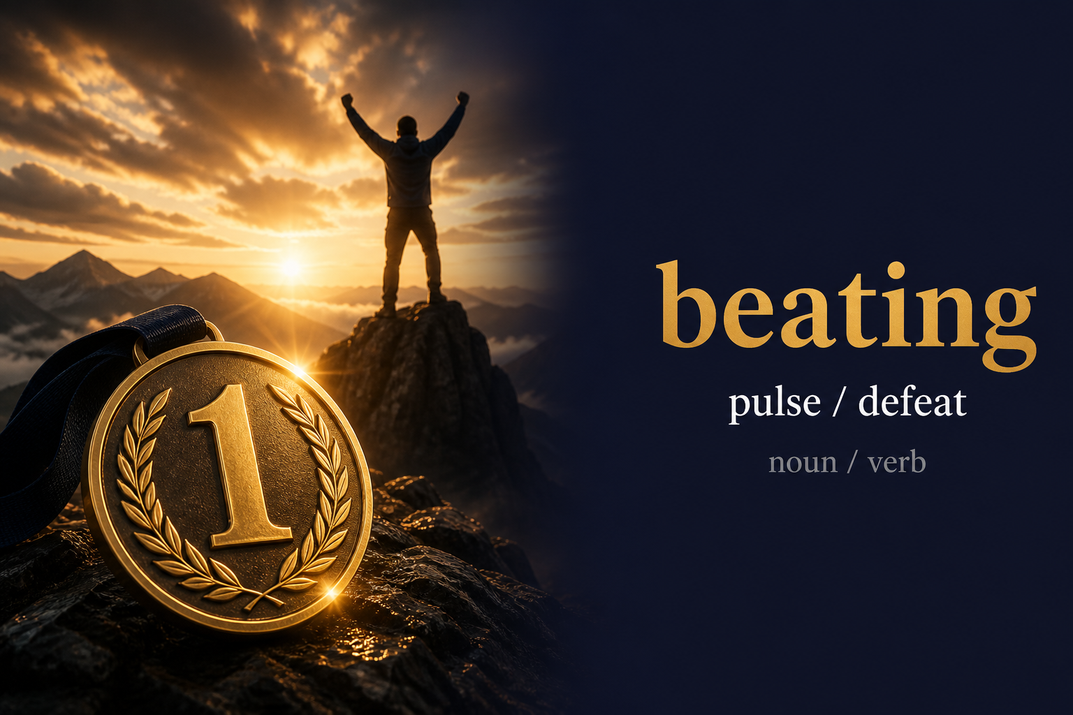 Beating (نبض / إيقاع منتظم) — illustrated meaning of the English word Beating on GL Dictionary