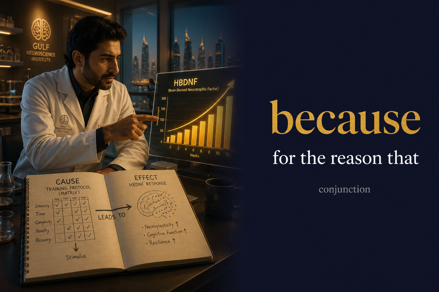صورة توضيحية لمعنى كلمة Because (لأن / بسبب)