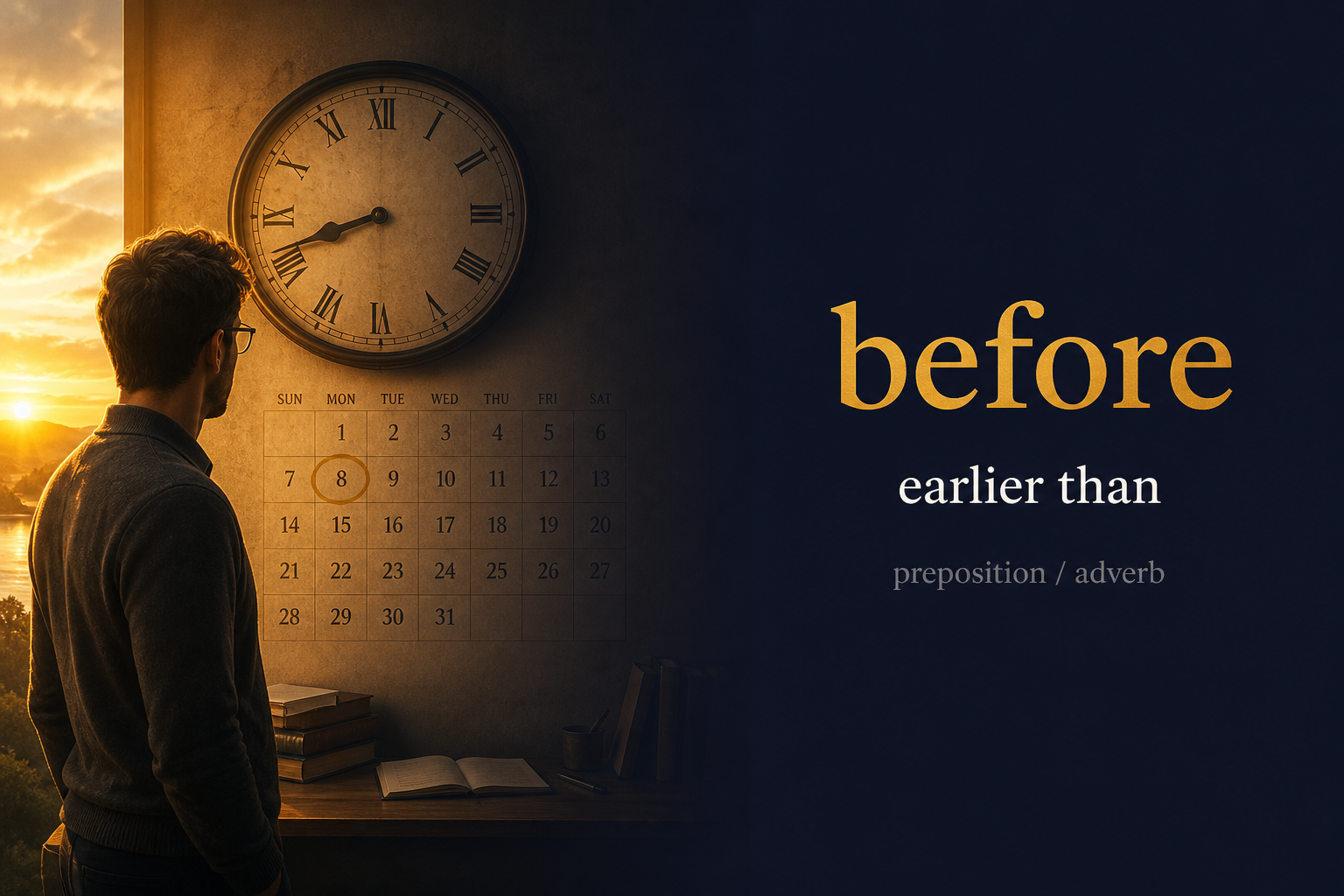 صورة توضيحية لمعنى كلمة Before (قبل)