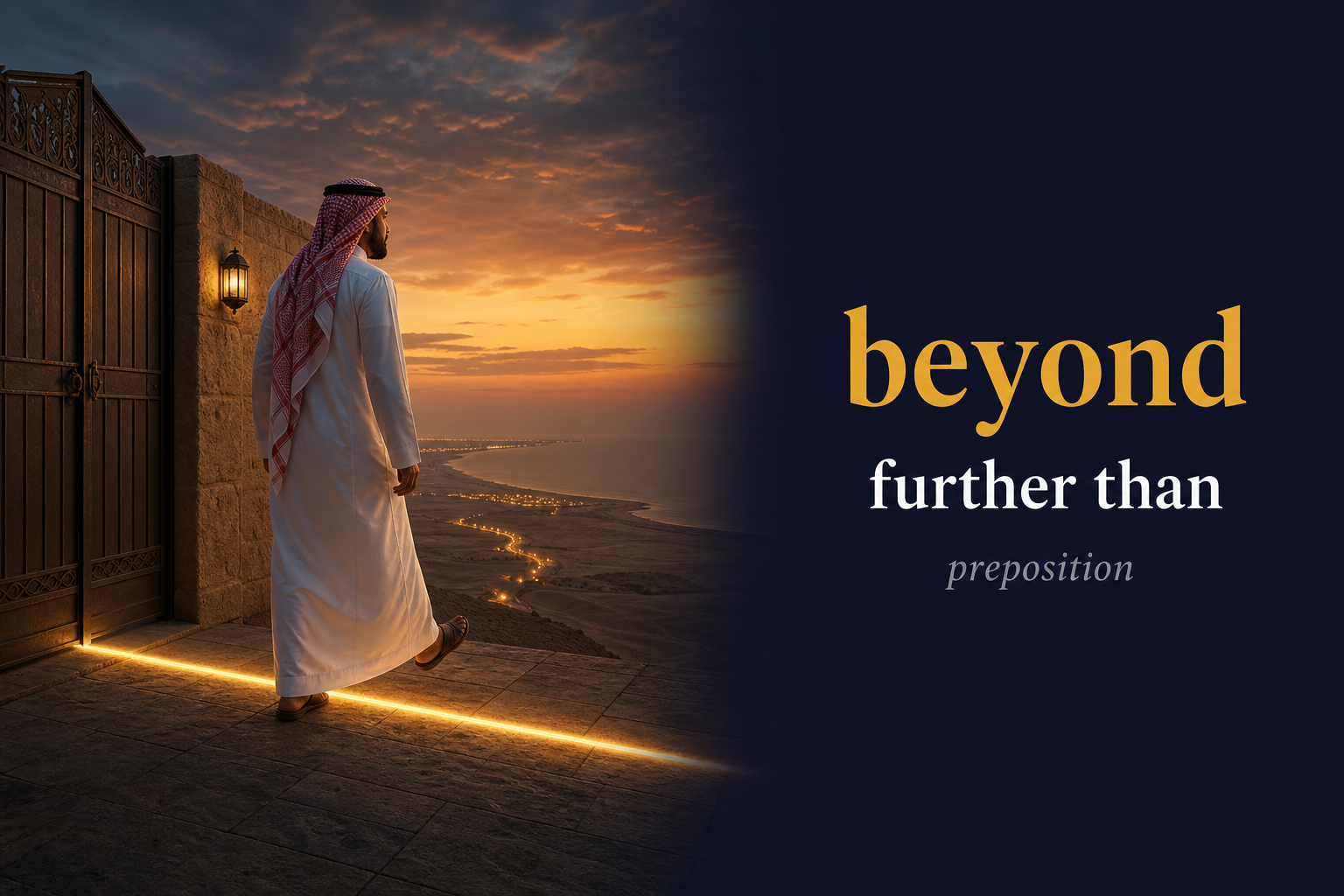 Beyond (ما وراء) — illustrated meaning of the English word Beyond on GL Dictionary