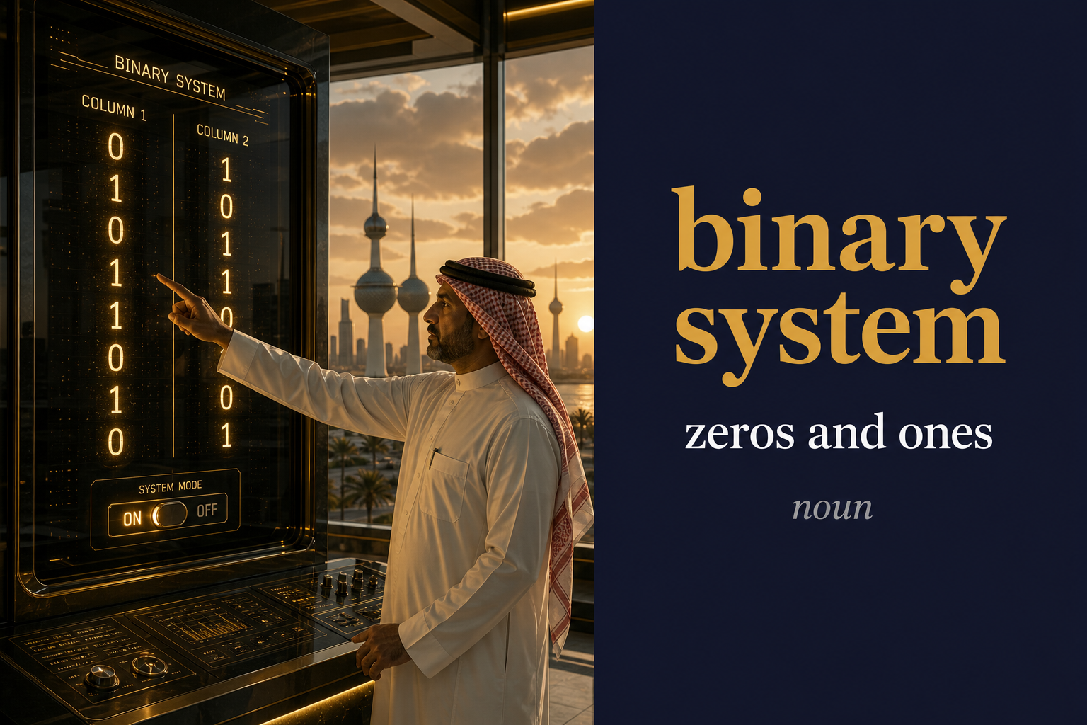صورة توضيحية لمعنى كلمة Binary System (نظام ثنائي)