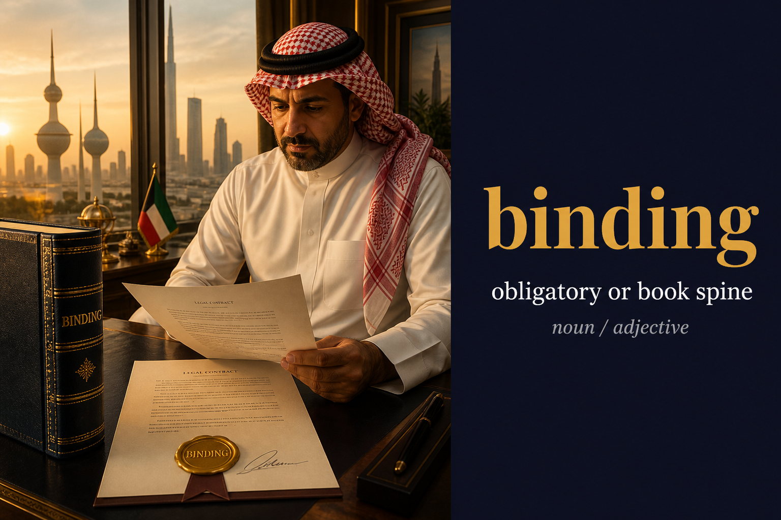 صورة توضيحية لمعنى كلمة Binding (مُلزِم)