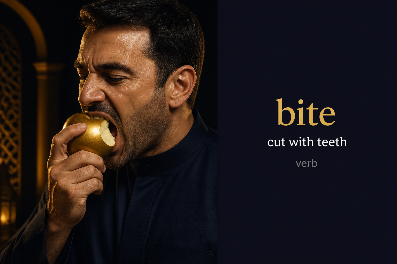 صورة توضيحية لمعنى كلمة Bite (يعضّ / عضة)