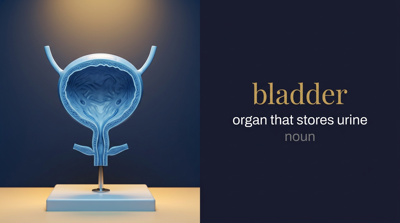 صورة توضيحية لمعنى كلمة Bladder (عضو أجوف يخزن البول مؤقتاً)