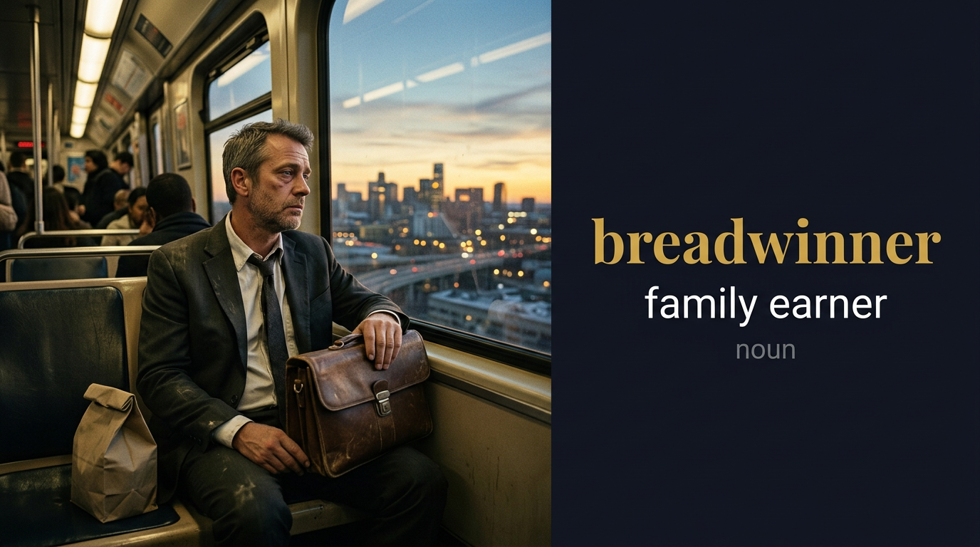 صورة توضيحية لمعنى كلمة Breadwinner (الشخص الذي يؤمّن الدخل الرئيسي للأسرة)