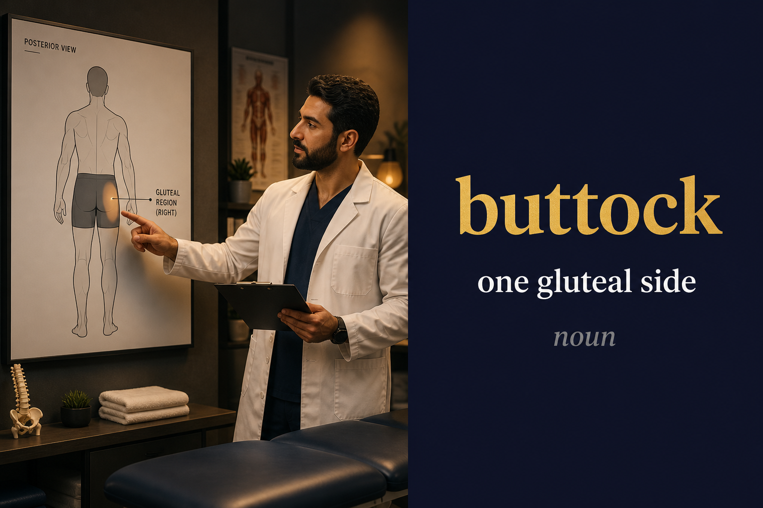 صورة توضيحية لمعنى كلمة Buttock (ألية / ردف واحد)