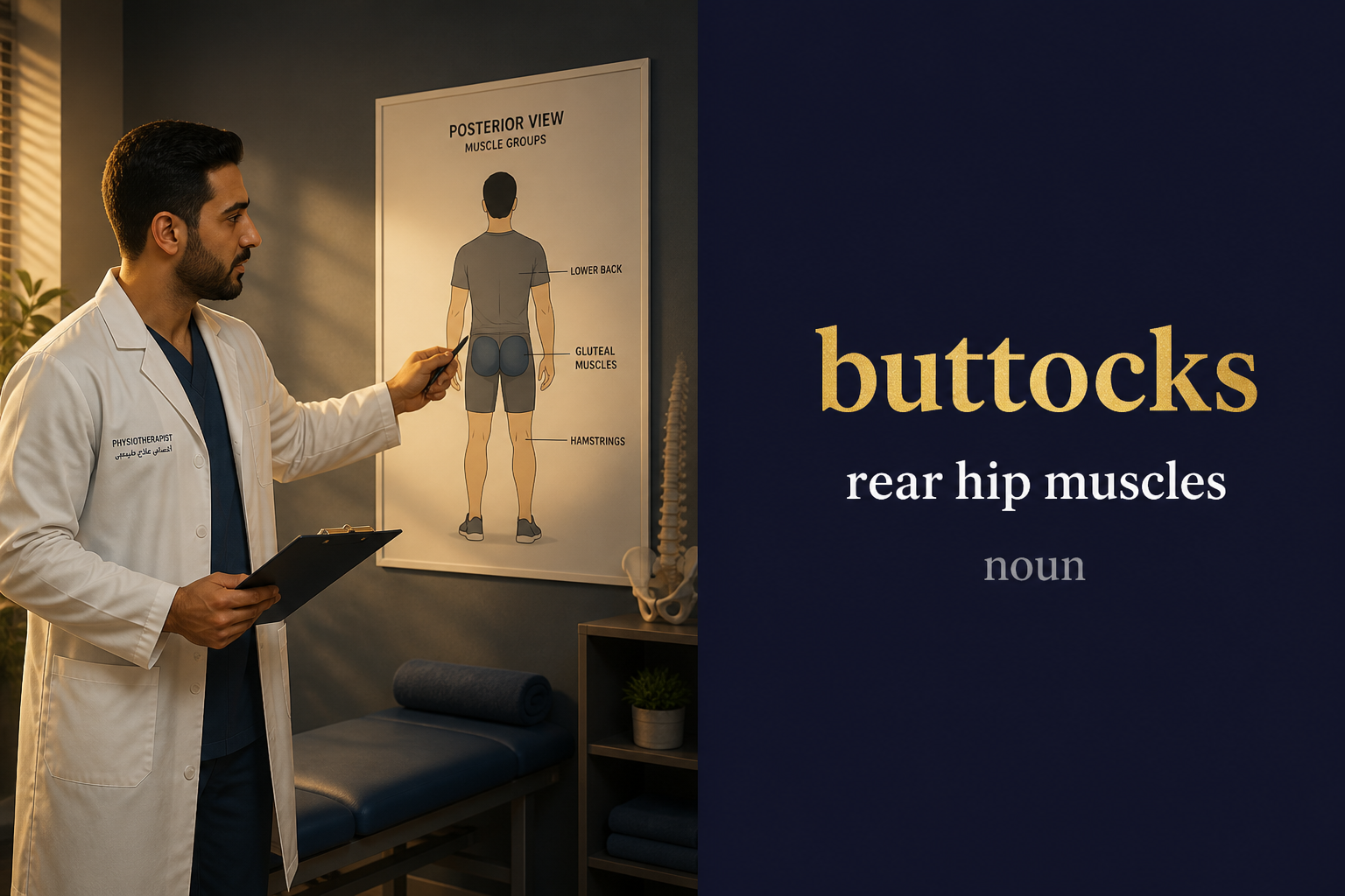 صورة توضيحية لمعنى كلمة Buttocks (أرداف)