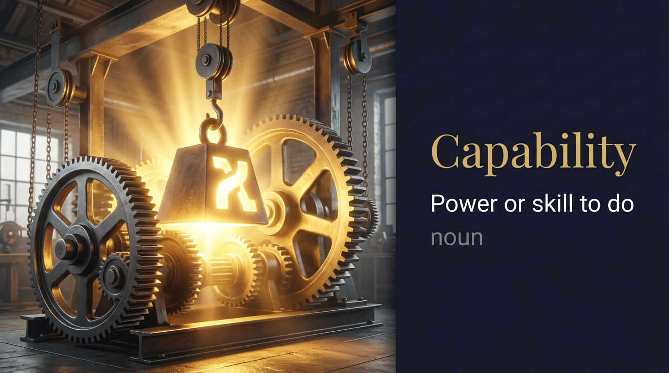 صورة توضيحية لمعنى كلمة Capability (قدرة كامنة أو مكتسبة لإنجاز مهمة محددة بكفاءة)