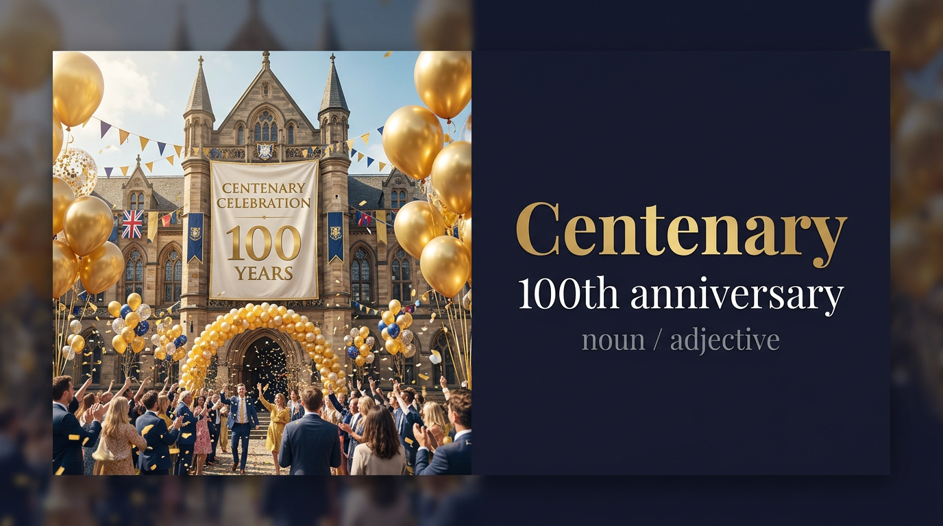 صورة توضيحية لمعنى كلمة Centenary (الذكرى المئوية أو الاحتفال بمرور مئة عام على حدث مهم)