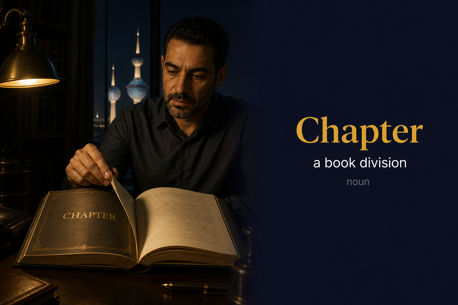 Chapter (فصل) — illustrated meaning of the English word Chapter on GL Dictionary
