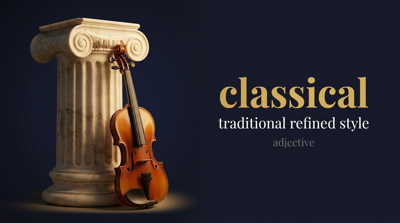 صورة توضيحية لمعنى كلمة Classical (طراز أصيل راقي)