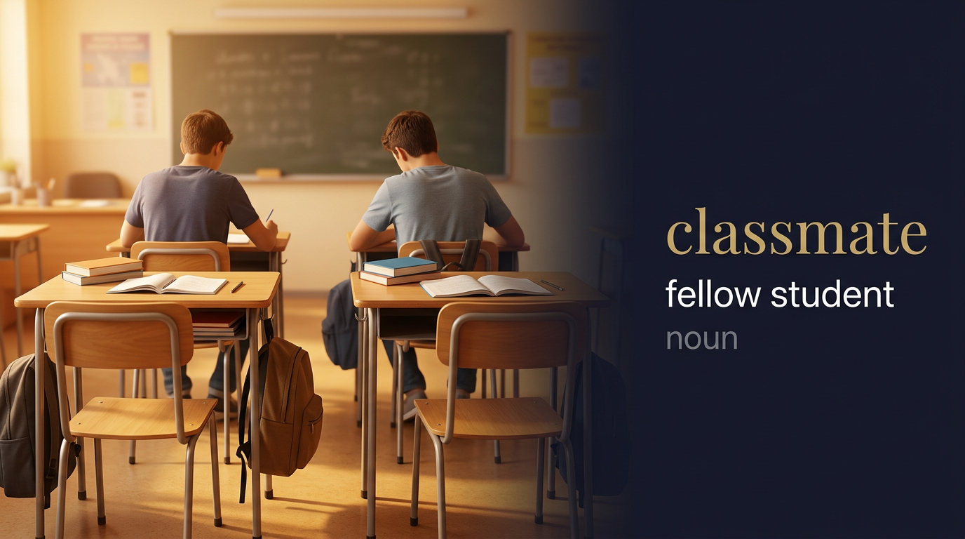 صورة توضيحية لمعنى كلمة Classmate (رفيق تعلم)
