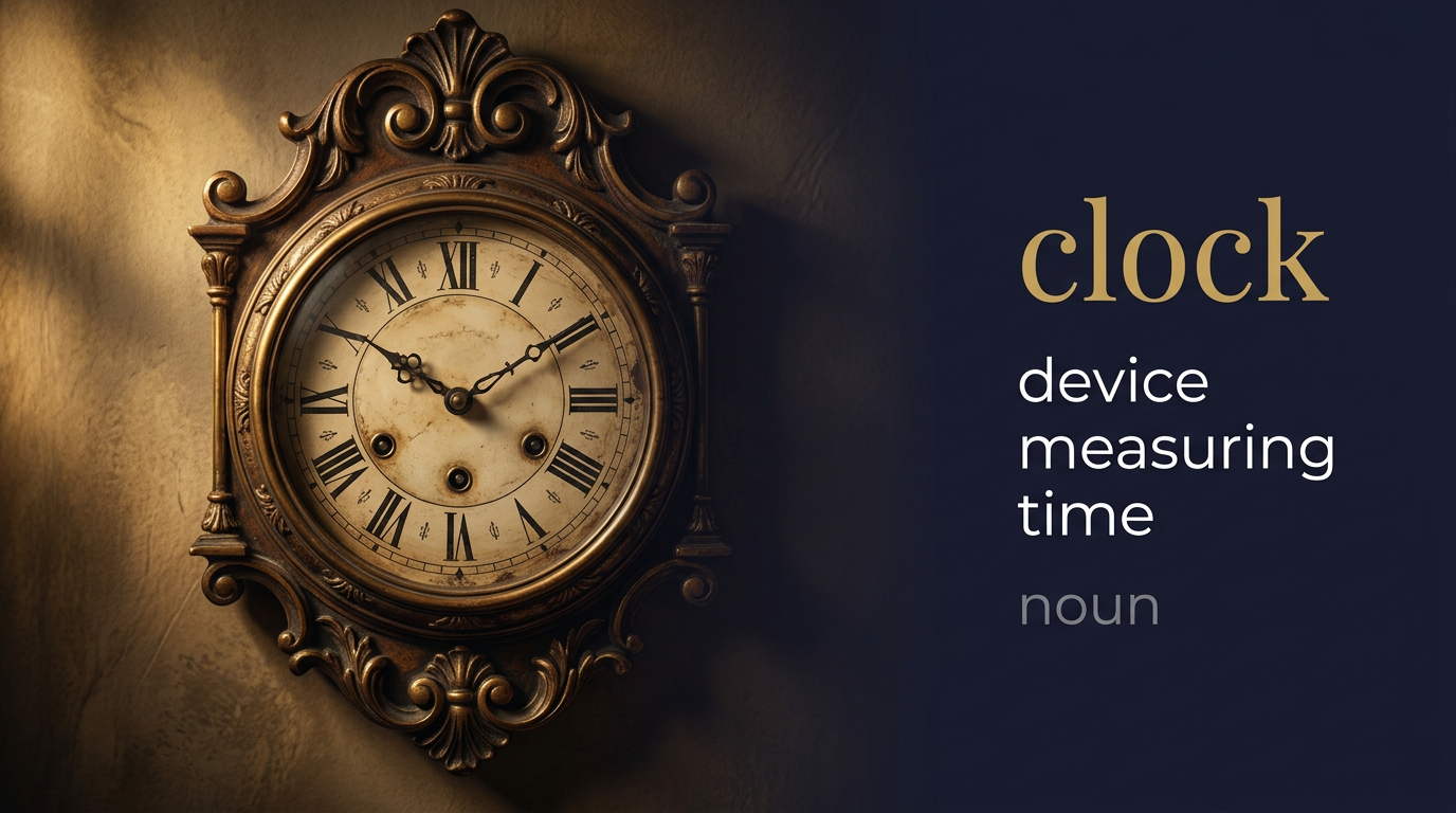 Clock (مُقيس الزمن) — illustrated meaning of the English word Clock on GL Dictionary