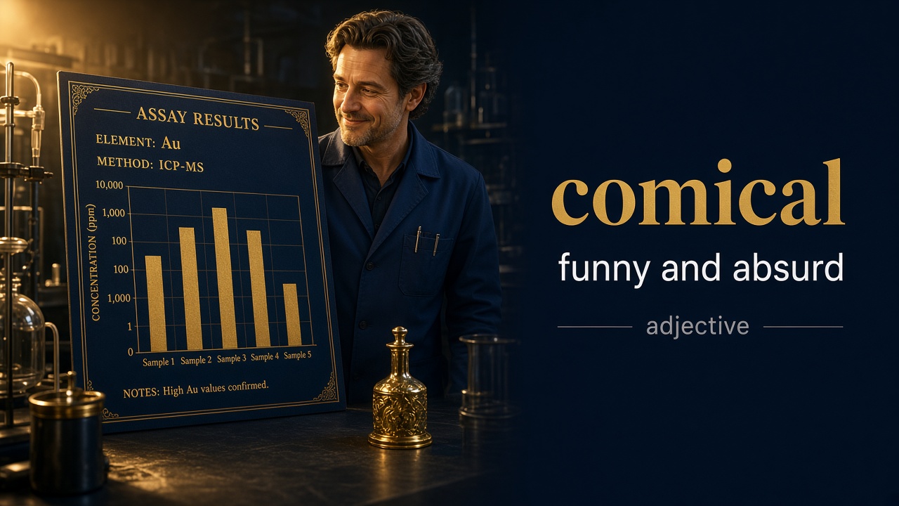 Comical (هزلي) — illustrated meaning of the English word Comical on GL Dictionary