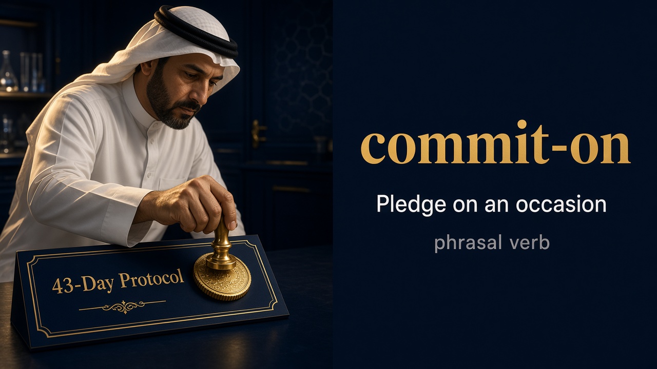 Commit On (يلتزم على) — illustrated meaning of the English word Commit On on GL Dictionary