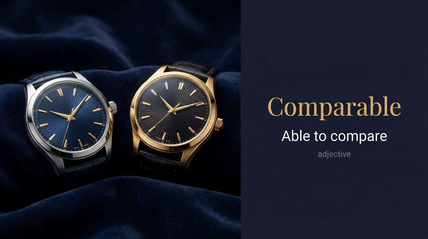 Comparable (متشابه النوعية) — illustrated meaning of the English word Comparable on GL Dictionary