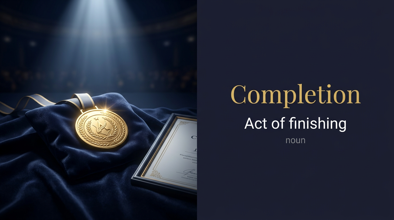صورة توضيحية لمعنى كلمة Completion (اكتمال مهمة أو بلوغ نهاية مرحلة)