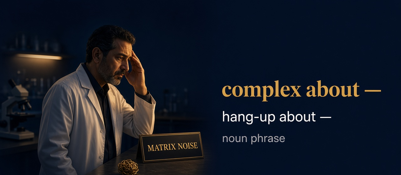 صورة توضيحية لمعنى كلمة Complex About (عقدة حول)