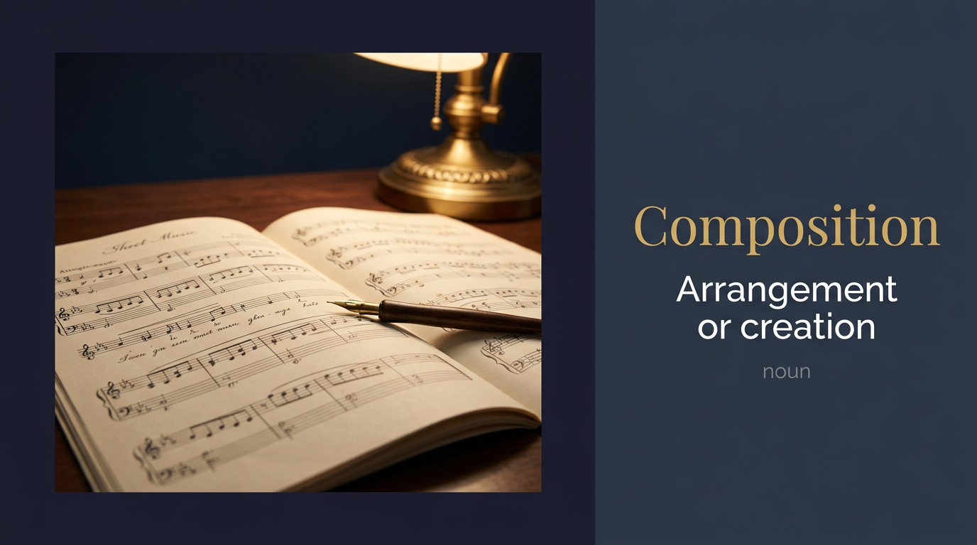 صورة توضيحية لمعنى كلمة Composition (ترتيب أو تنظيم عناصر لتكوين كل متكامل)