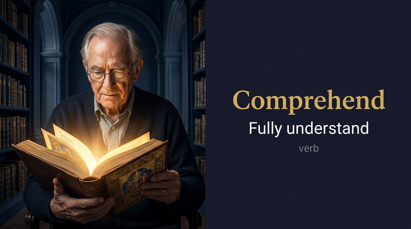 صورة توضيحية لمعنى كلمة Comprehend (يفهم أو يستوعب شيئًا بعمق)