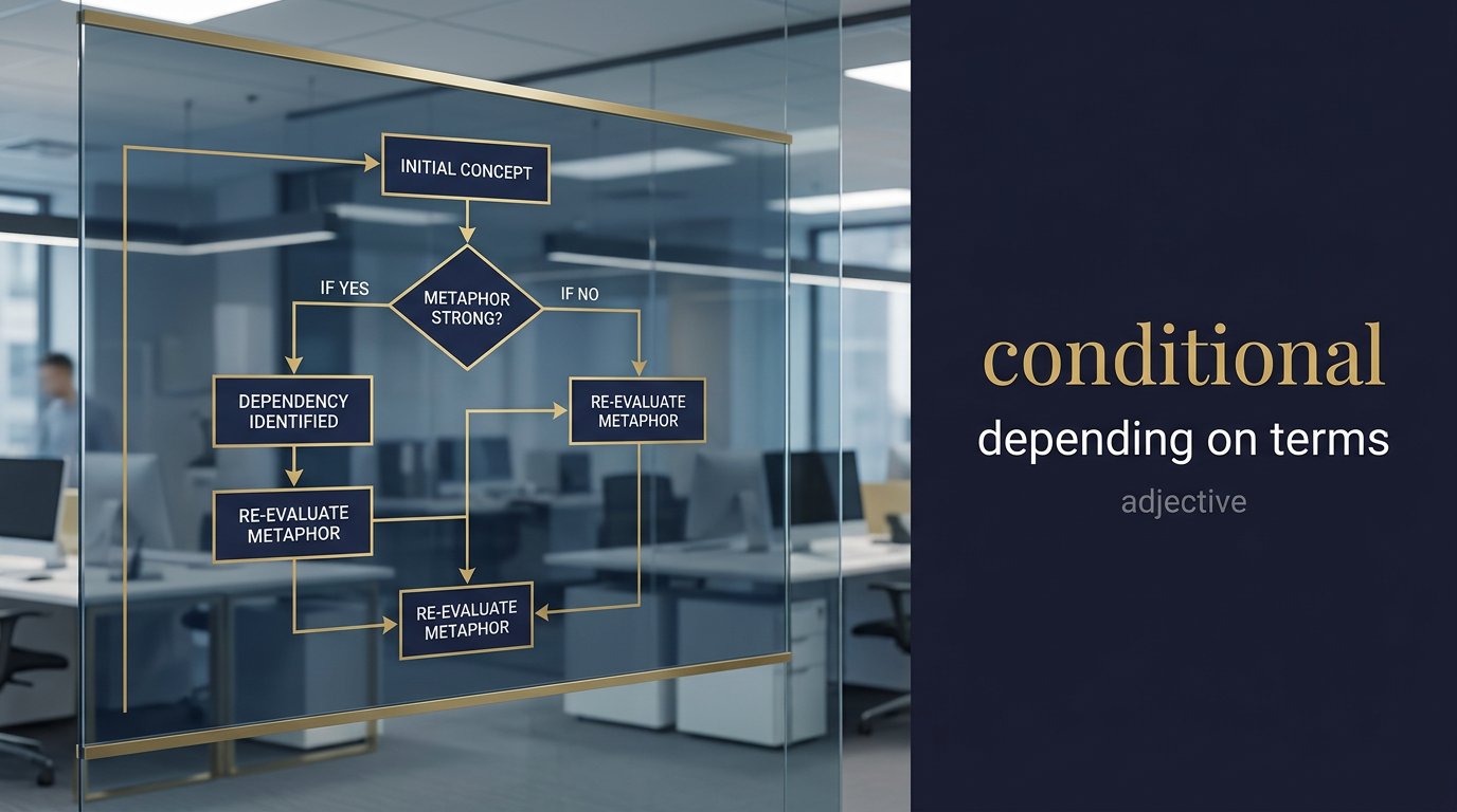 صورة توضيحية لمعنى كلمة Conditional (مُعلق على شرط معين أو مرهون بظروف محددة)