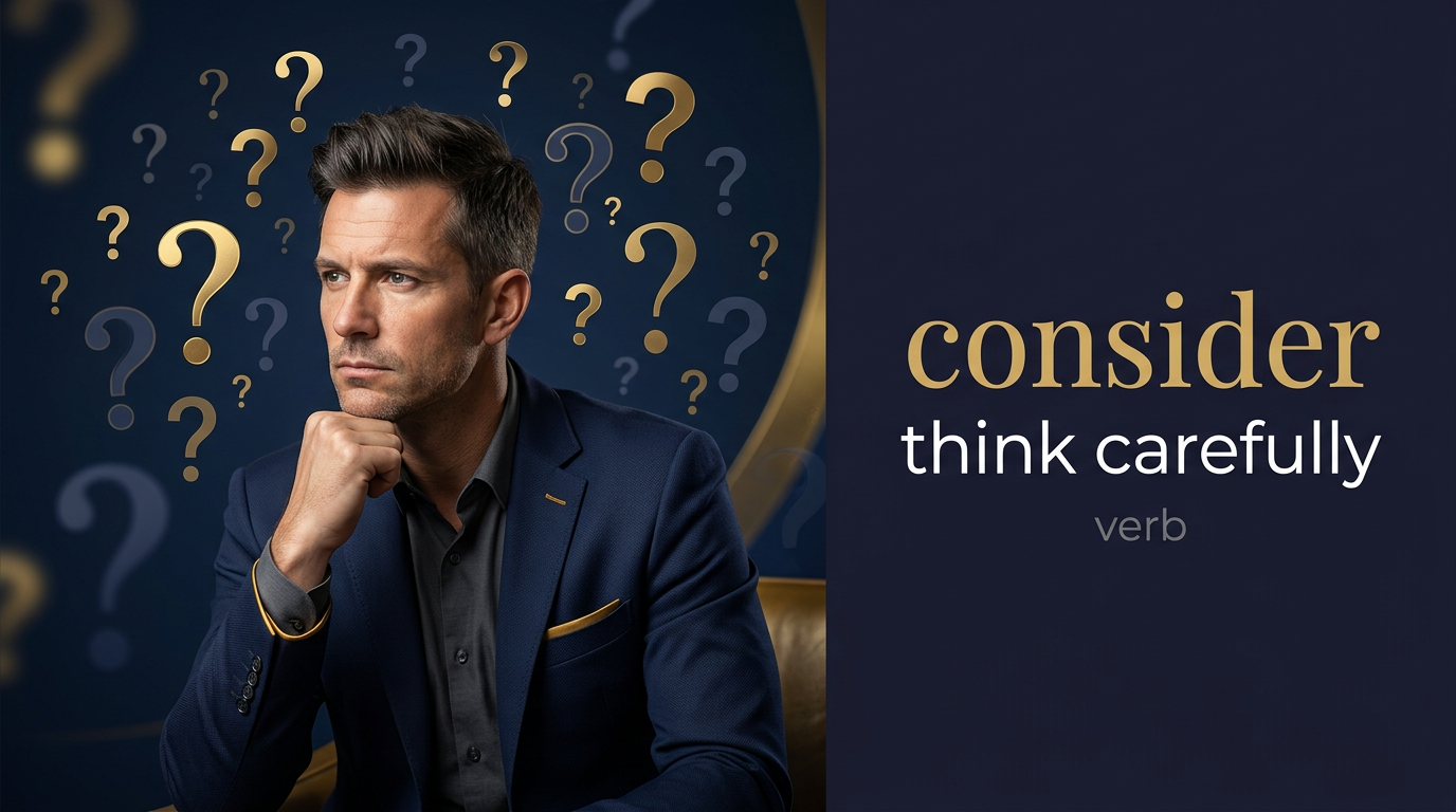 صورة توضيحية لمعنى كلمة Consider (يُفكر بعمق ويدرس جميع جوانب الموضوع)