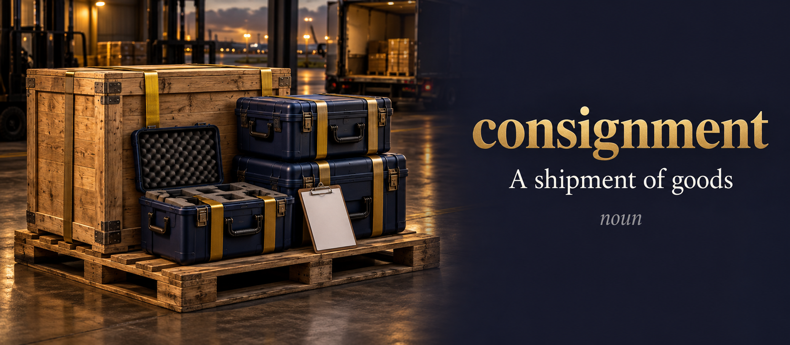 صورة توضيحية لمعنى كلمة Consignment (شحنة)