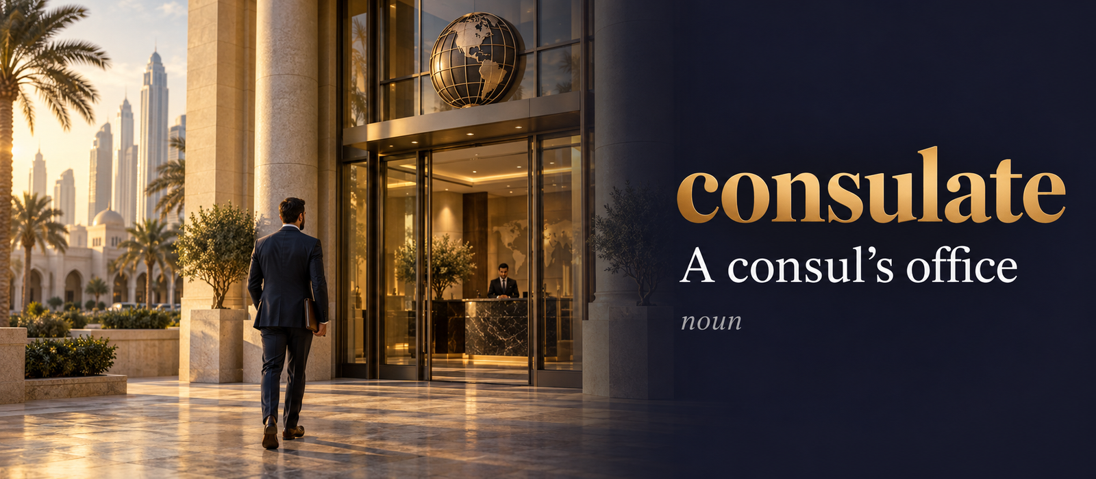 صورة توضيحية لمعنى كلمة Consulate (قنصلية)